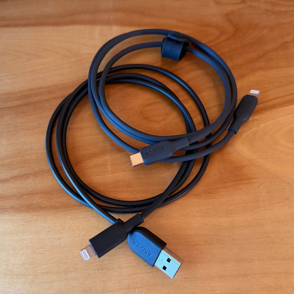 Anker - Apple Lightning - Charging Cables, USB A & USB C, Black, 3 ft, BUNDLE